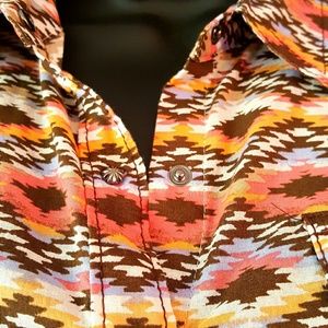 Ariat Aztec Print Snap Long Sleeve Button Shirt M